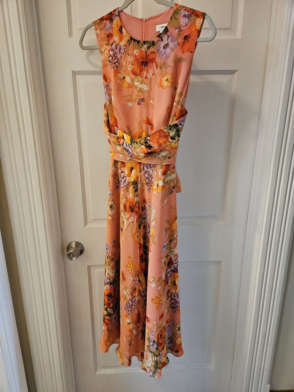 Vintage Coldwater Creek Floral Silk Sleeveless Midi Dress